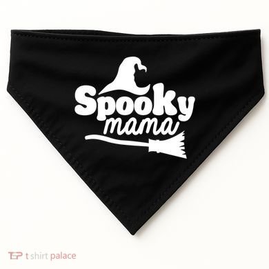 Spooky Mama Witch Broom Halloween USA-Made Doggie Bandana