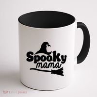 Spooky Mama Witch Broom Halloween Coffee Mug thumb 1