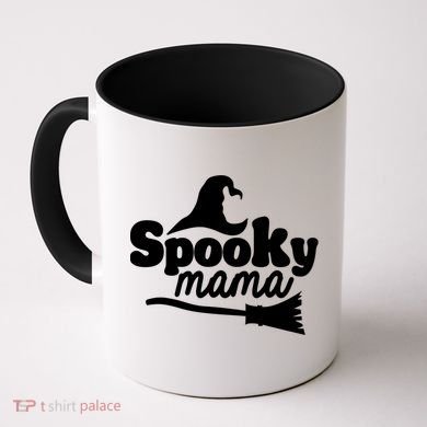 Spooky Mama Witch Broom Halloween Coffee Mug