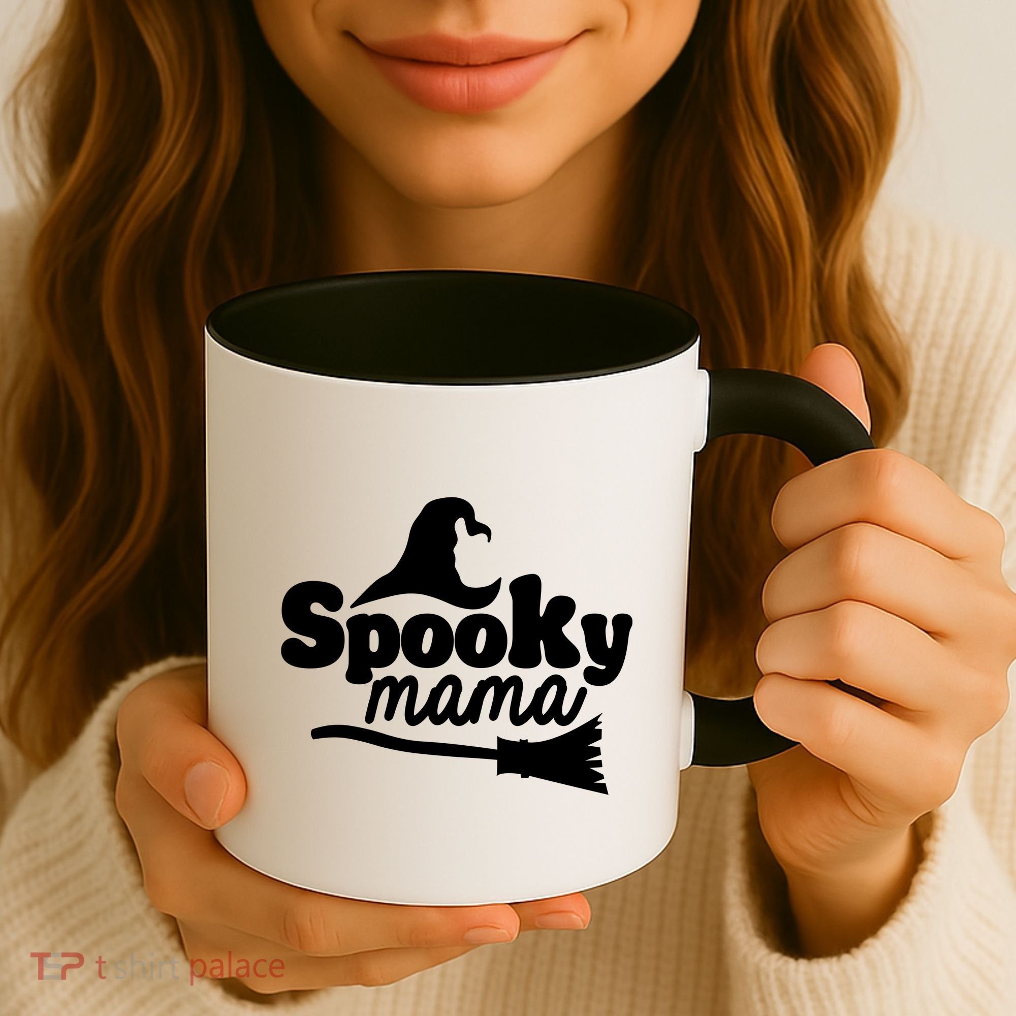 Spooky Mama Witch Broom Halloween Coffee Mug