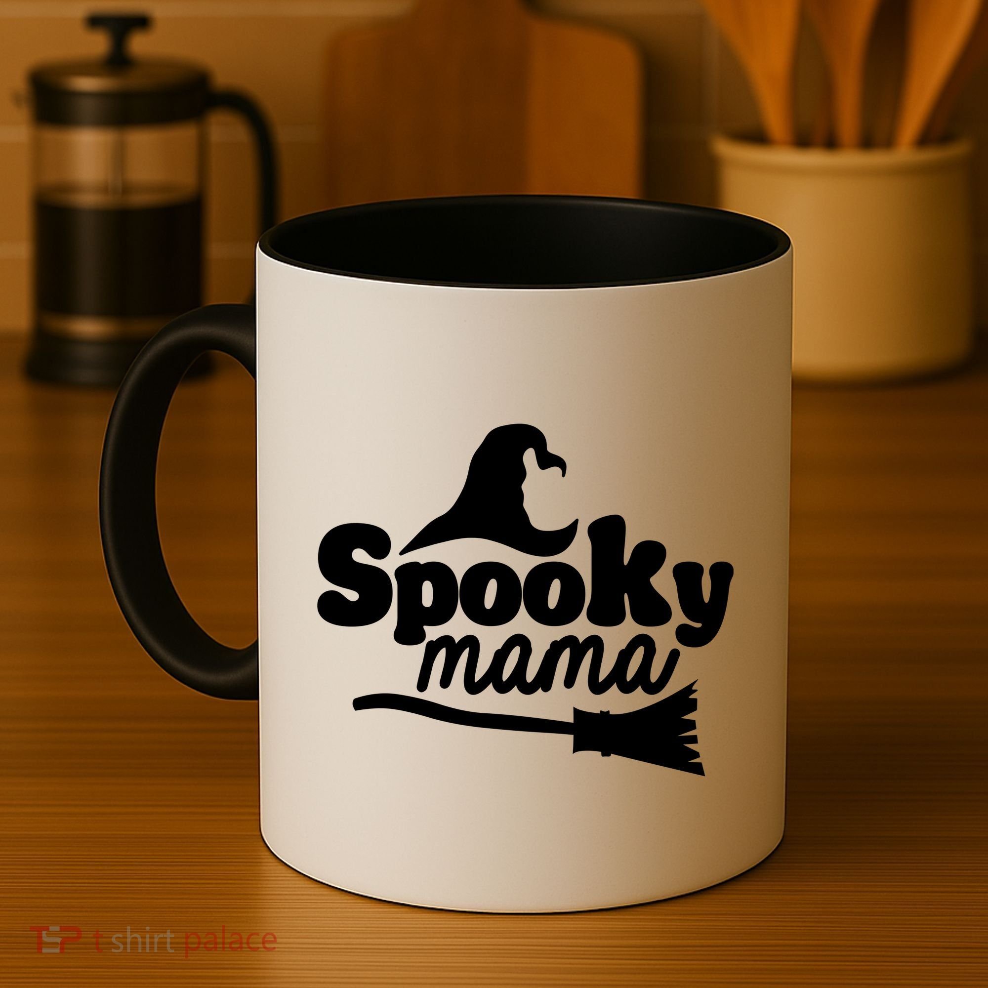 Spooky Mama Witch Broom Halloween Coffee Mug
