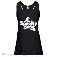 Spooky Mama Witch Broom Halloween Ladies Essential Flowy Tank thumb 0