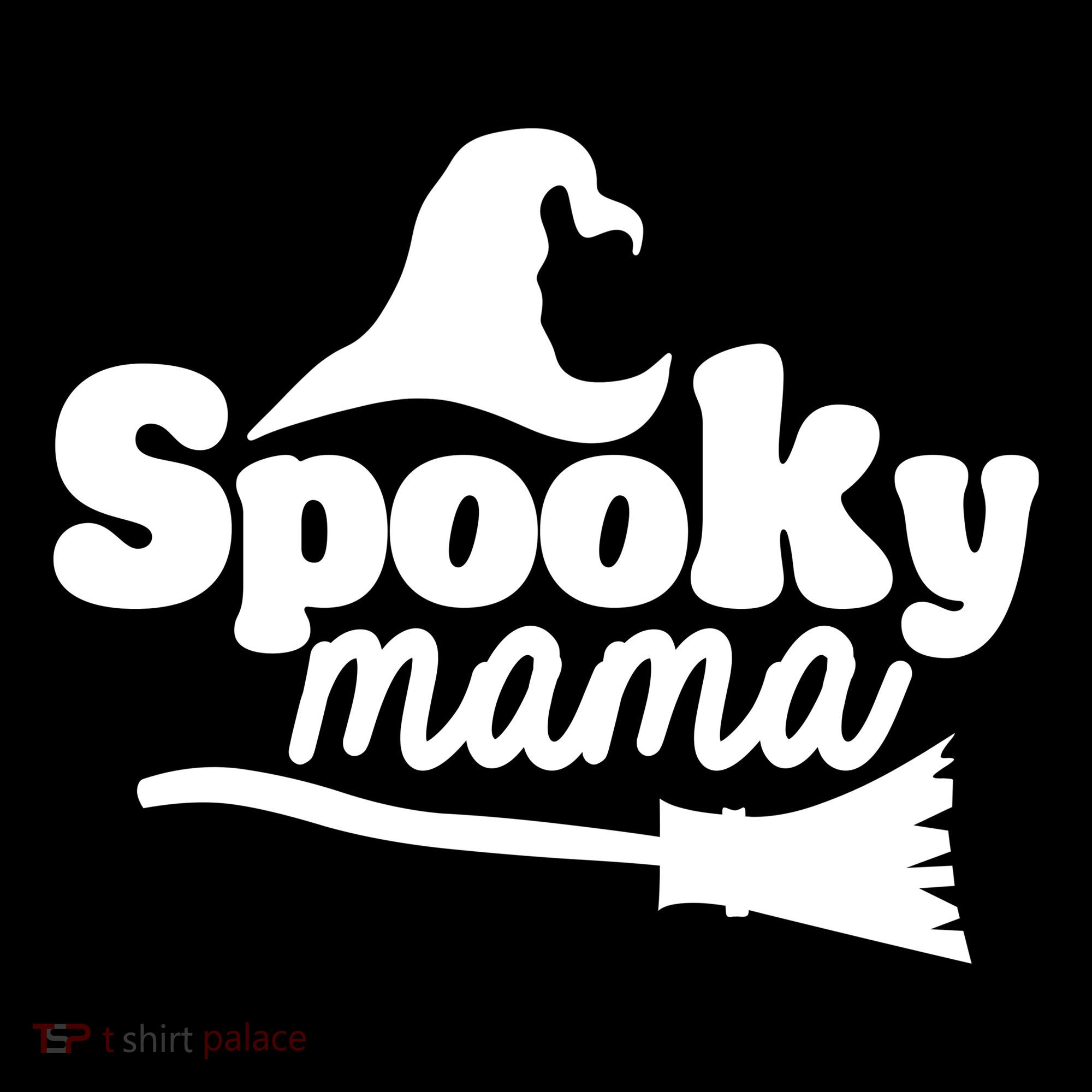 Spooky Mama Witch Broom Halloween Women's Hoodie