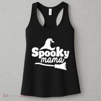 Spooky Mama Witch Broom Halloween Women's Tank Top thumb 3