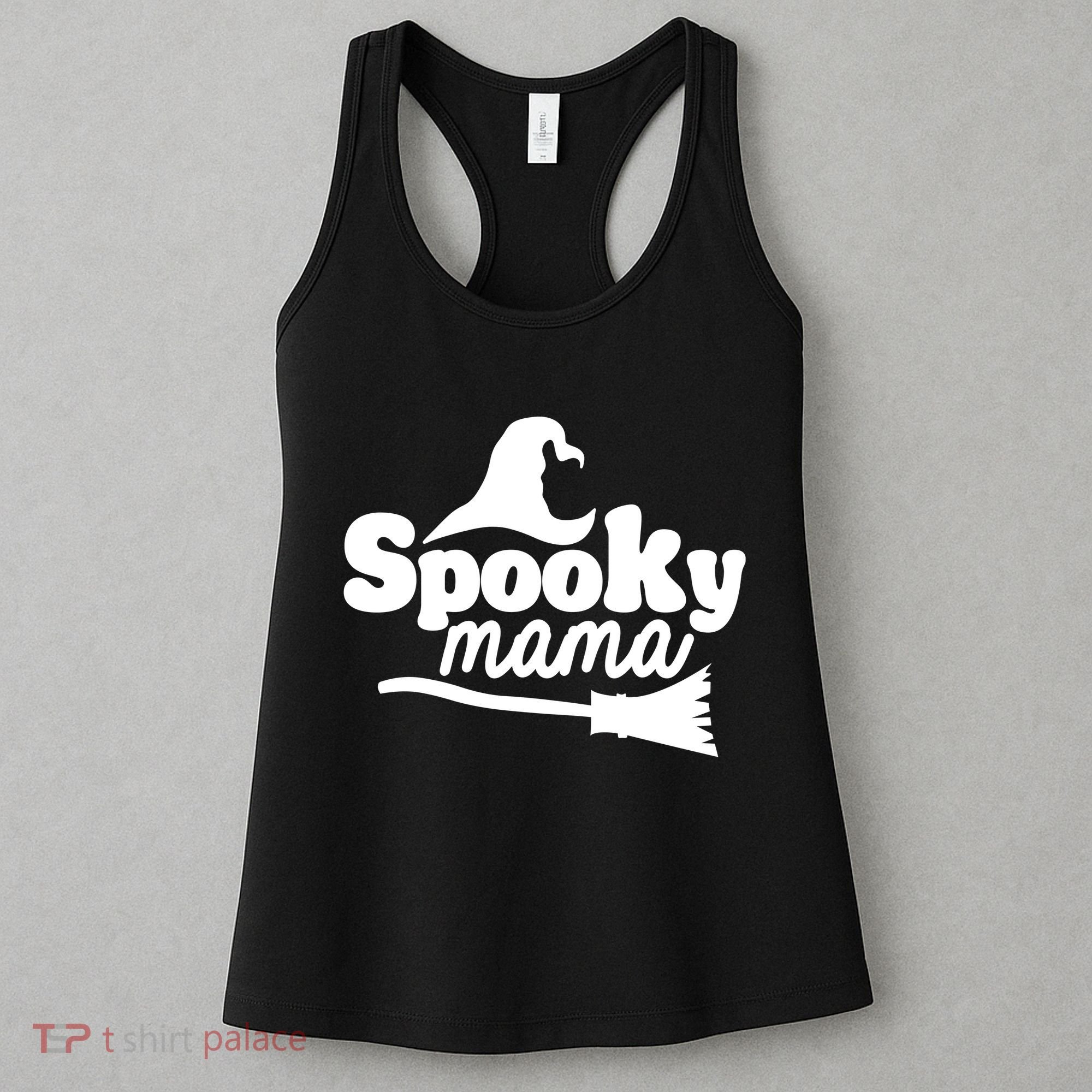Spooky Mama Witch Broom Halloween Women's Tank Top