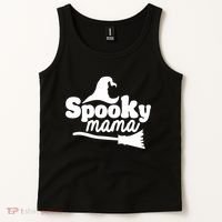Spooky Mama Witch Broom Halloween Tank Top thumb 2