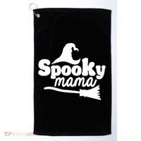 Spooky Mama Witch Broom Halloween Golf Towel thumb 0