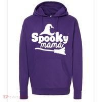Spooky Mama Witch Broom Halloween Hoodie thumb 0
