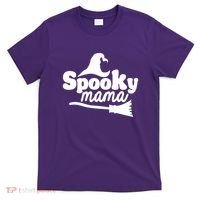 Spooky Mama Witch Broom Halloween T-Shirt thumb 0