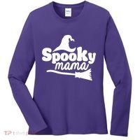 Spooky Mama Witch Broom Halloween Women's Long Sleeve Shirt thumb 0