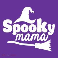 Spooky Mama Witch Broom Halloween Women's T-Shirt thumb 6
