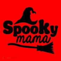 Spooky Mama Witch Broom Halloween Santa Hat thumb 1