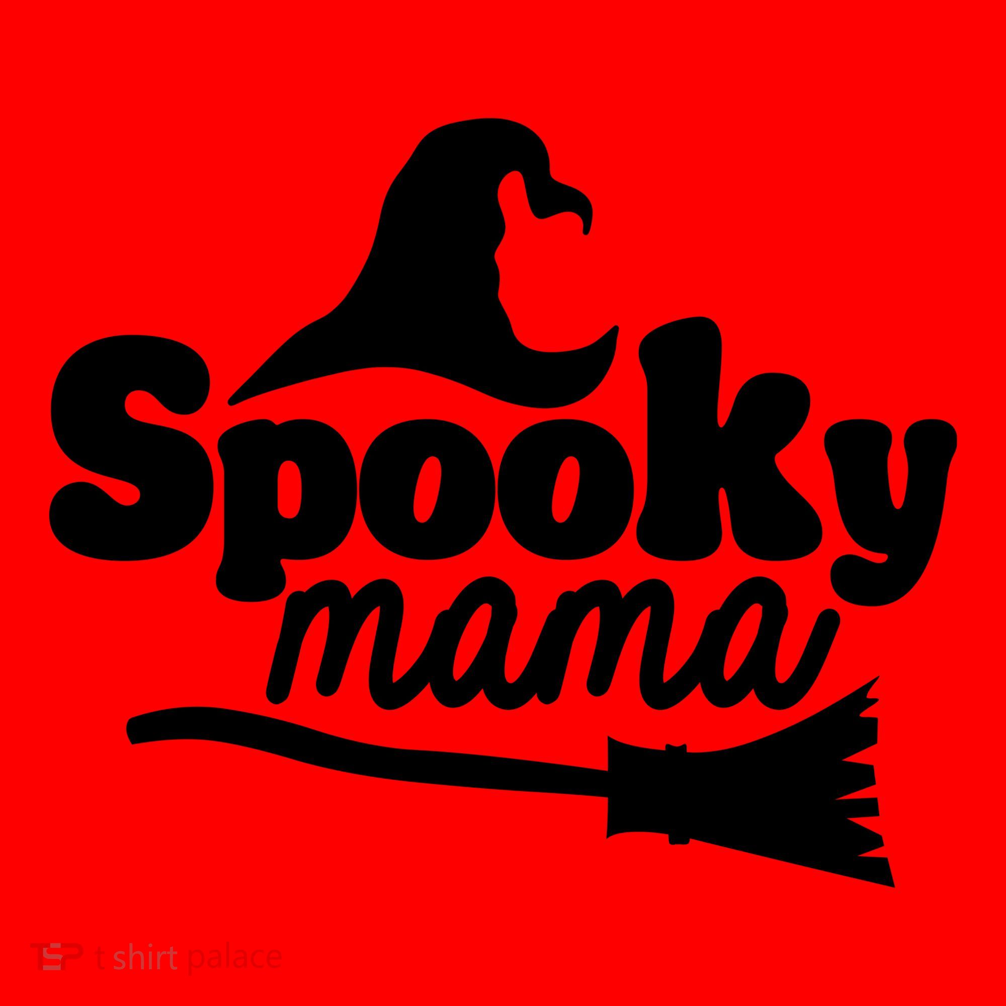 Spooky Mama Witch Broom Halloween Santa Hat