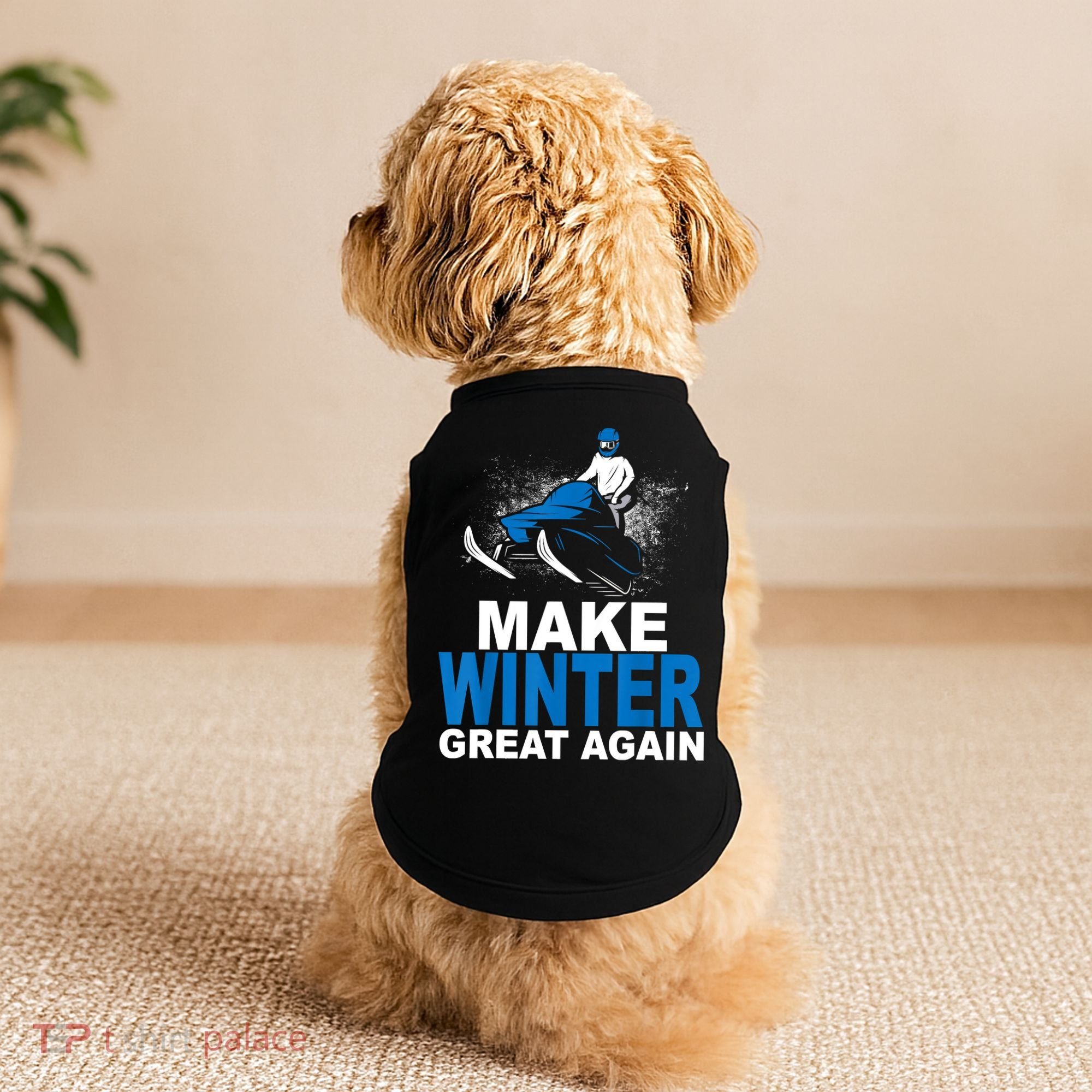 Snowmobile Make Winter Great Again Snowmobiling Gifts Doggie Tank