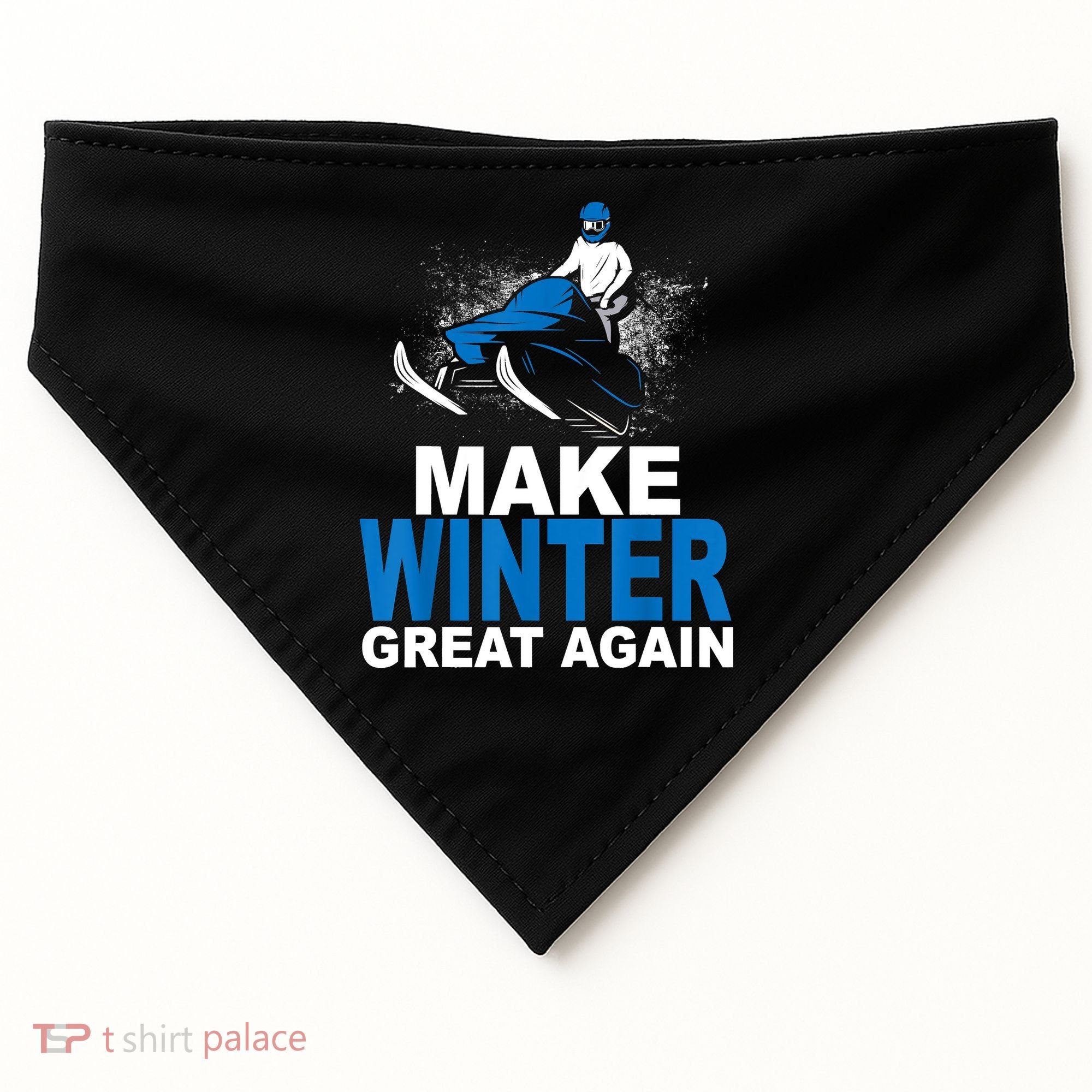 Snowmobile Make Winter Great Again Snowmobiling Gifts USA-Made Doggie Bandana