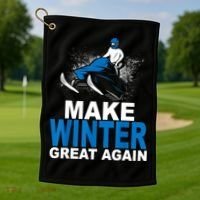 Snowmobile Make Winter Great Again Snowmobiling Gifts Golf Towel thumb 1