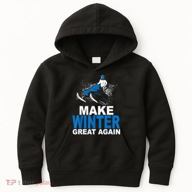 Snowmobile Make Winter Great Again Snowmobiling Gifts Kids Hoodie