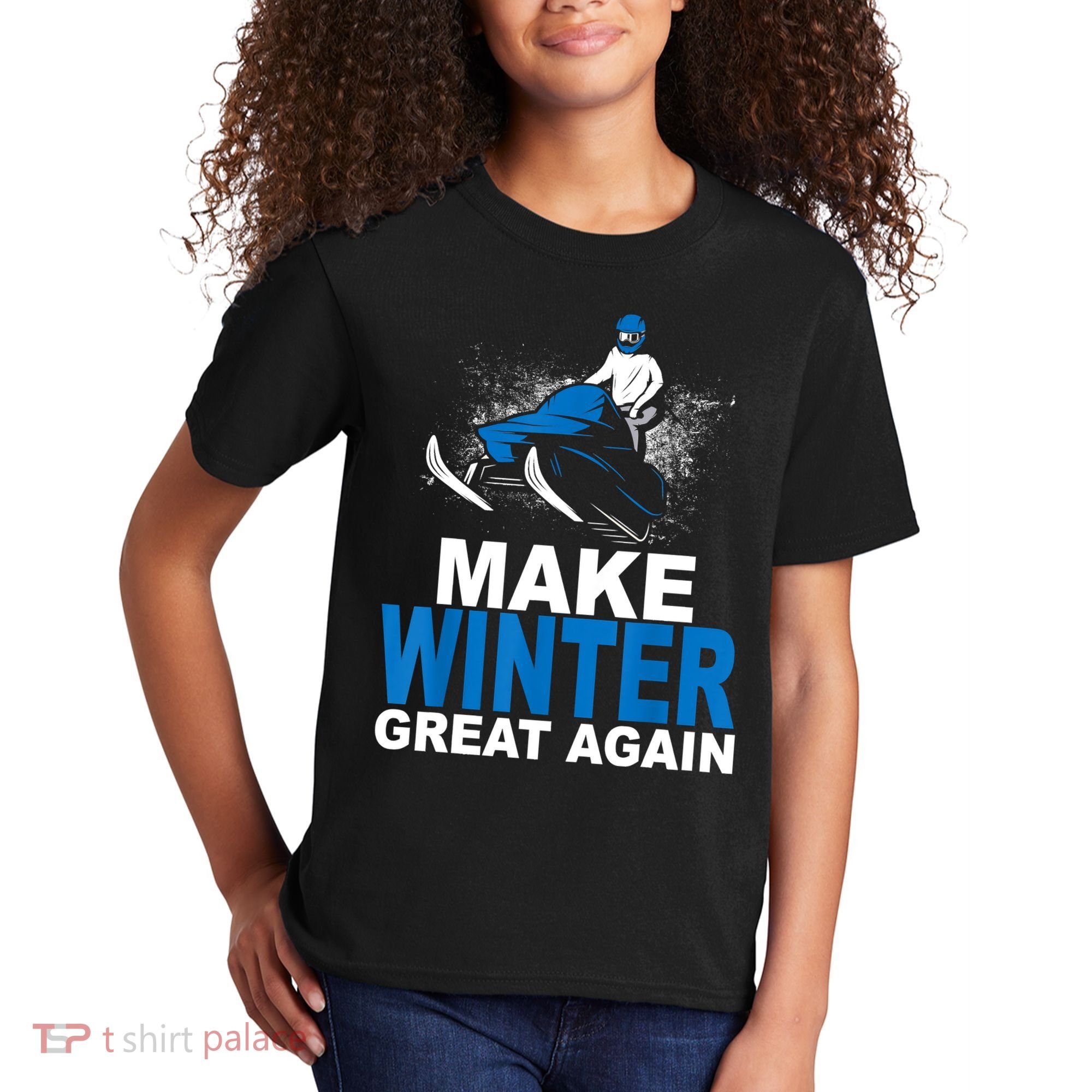 Snowmobile Make Winter Great Again Snowmobiling Gifts Kids T-Shirt