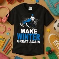 Snowmobile Make Winter Great Again Snowmobiling Gifts Kids T-Shirt thumb 3