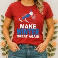 Snowmobile Make Winter Great Again Snowmobiling Gifts Women's T-Shirt thumb 2