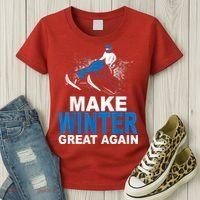 Snowmobile Make Winter Great Again Snowmobiling Gifts Women's T-Shirt thumb 3