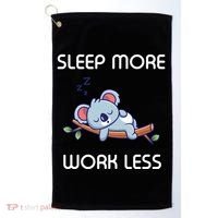 Sleep More Work Less Golf Towel thumb 0