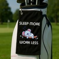 Sleep More Work Less Golf Towel thumb 2