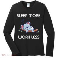 Sleep More Work Less Women's Long Sleeve Shirt thumb 0