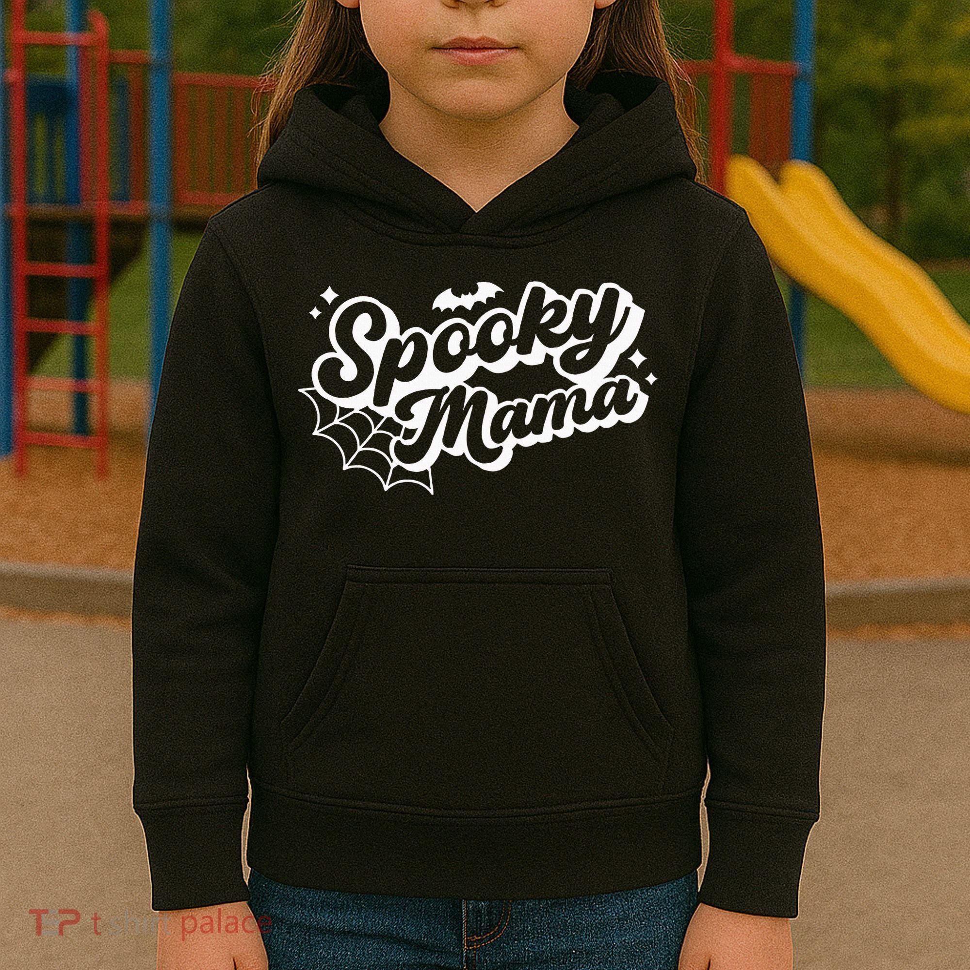 Spooky Mama Women Witch Mom Halloween Kids Hoodie