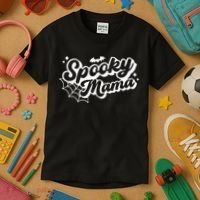 Spooky Mama Women Witch Mom Halloween Kids T-Shirt thumb 3