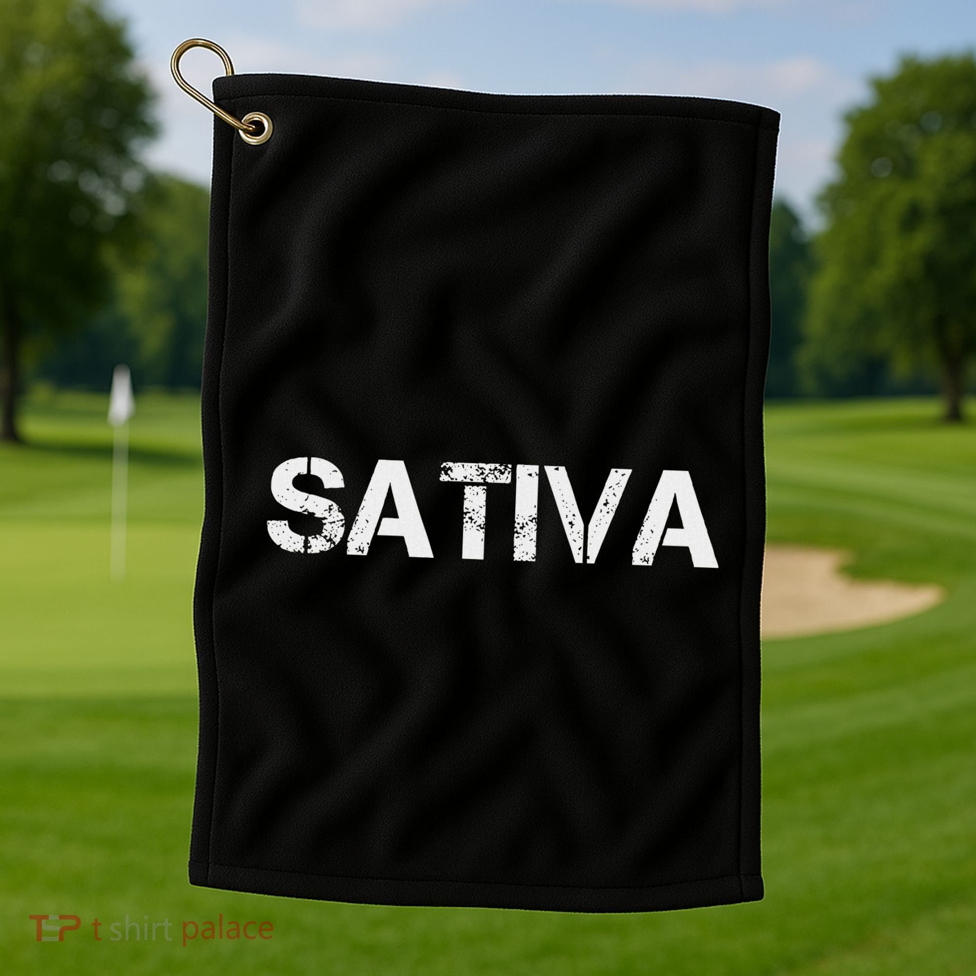 Sativa Marijuana Weed Cannabis Pot Smoker Golf Towel