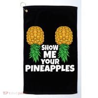 Show Me Your Pineapples Swinger Upside Down Pineapple Men Golf Towel thumb 0