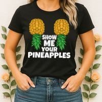 Show Me Your Pineapples Swinger Upside Down Pineapple Men Women's T-Shirt thumb 2