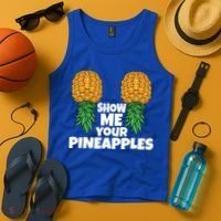 Show Me Your Pineapples Swinger Upside Down Pineapple Cool Gift Tank Top thumb 4