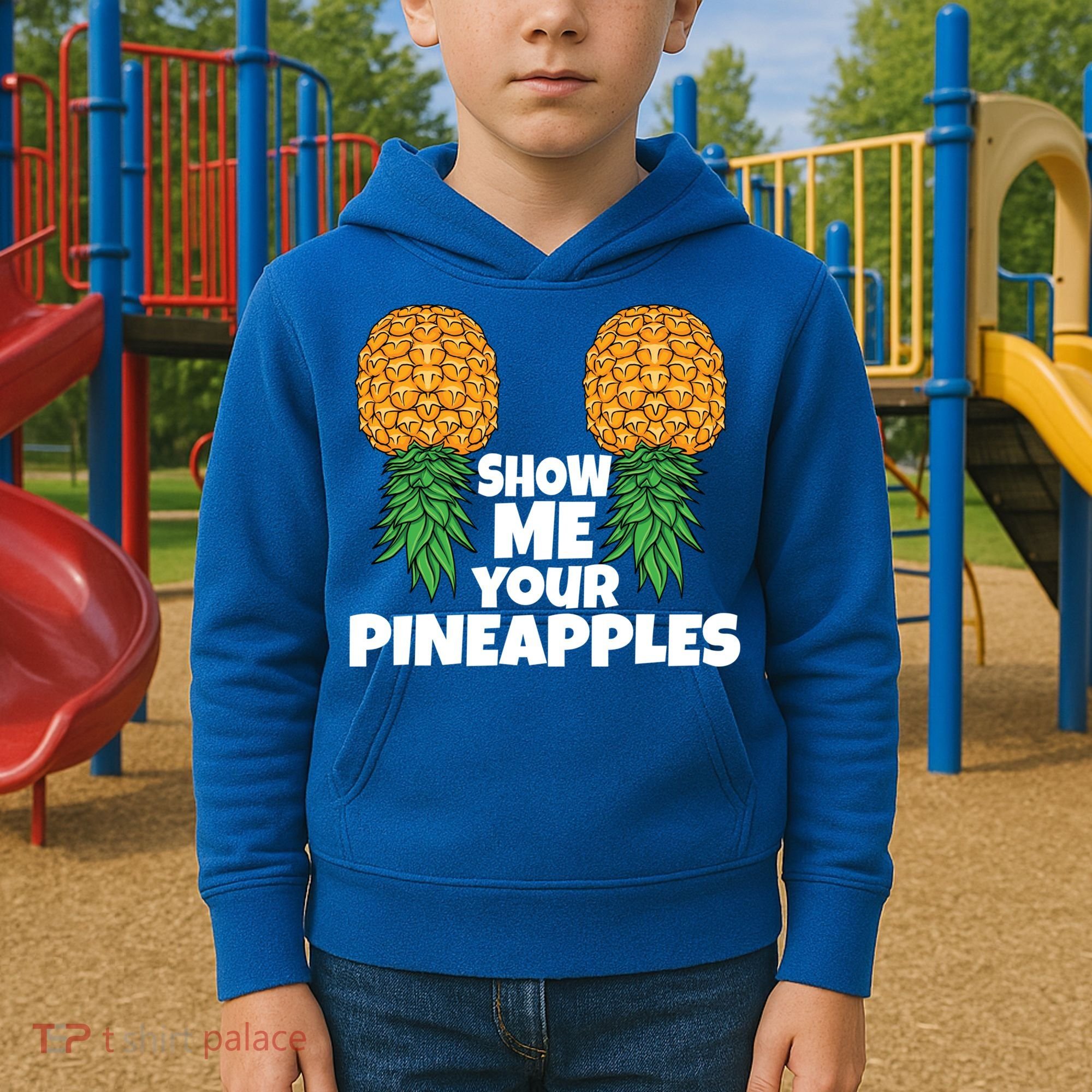 Show Me Your Pineapples Swinger Upside Down Pineapple Cool Gift Kids Hoodie