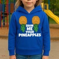 Show Me Your Pineapples Swinger Upside Down Pineapple Cool Gift Kids Hoodie thumb 3