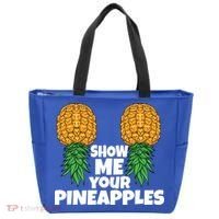 Show Me Your Pineapples Swinger Upside Down Pineapple Cool Gift Tote Bag thumb 0