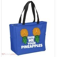 Show Me Your Pineapples Swinger Upside Down Pineapple Cool Gift Tote Bag thumb 2