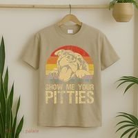 Show Me Your Pitties Funny Pitbull Dog Lovers Retro Vintage T-Shirt thumb 2