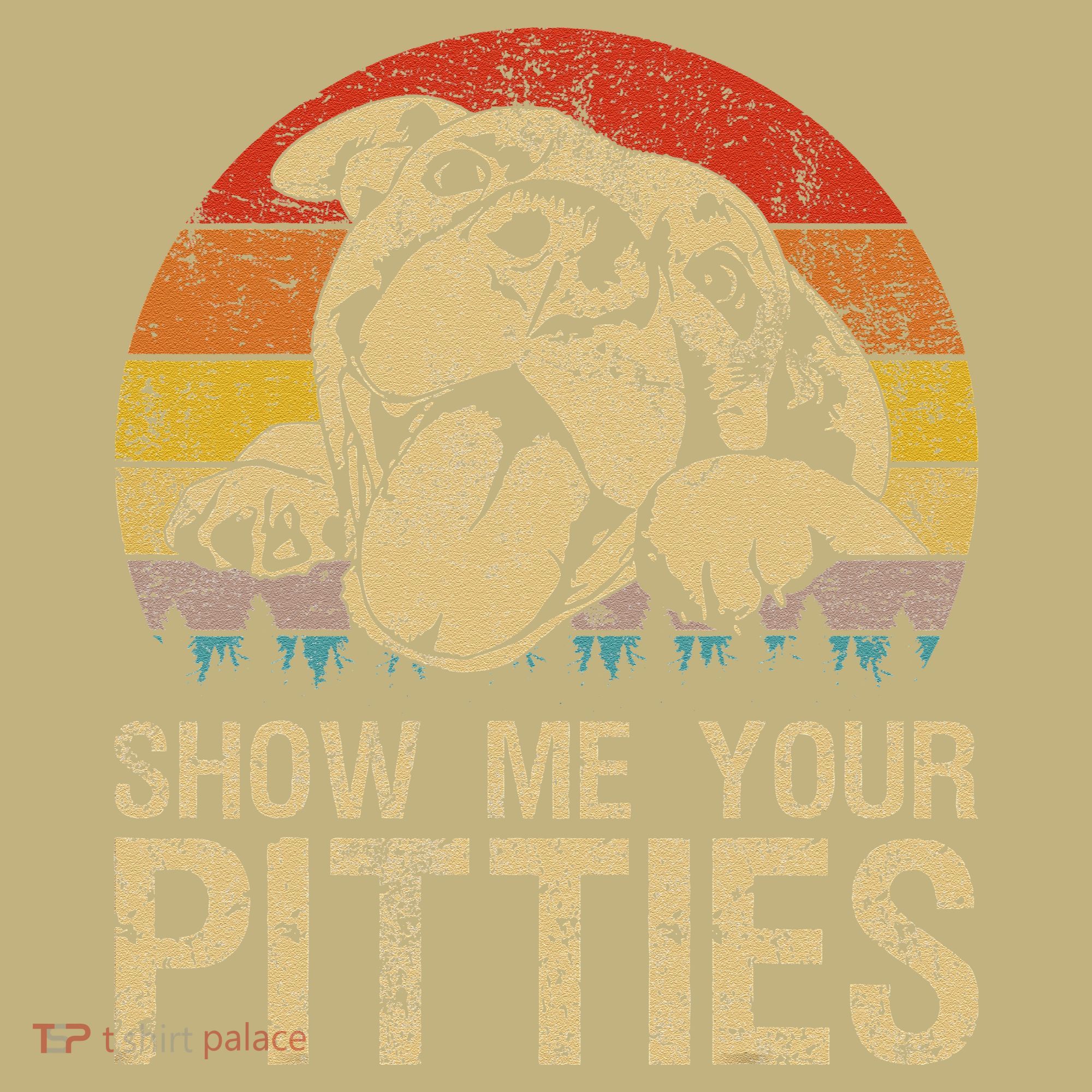 Show Me Your Pitties Funny Pitbull Dog Lovers Retro Vintage T-Shirt