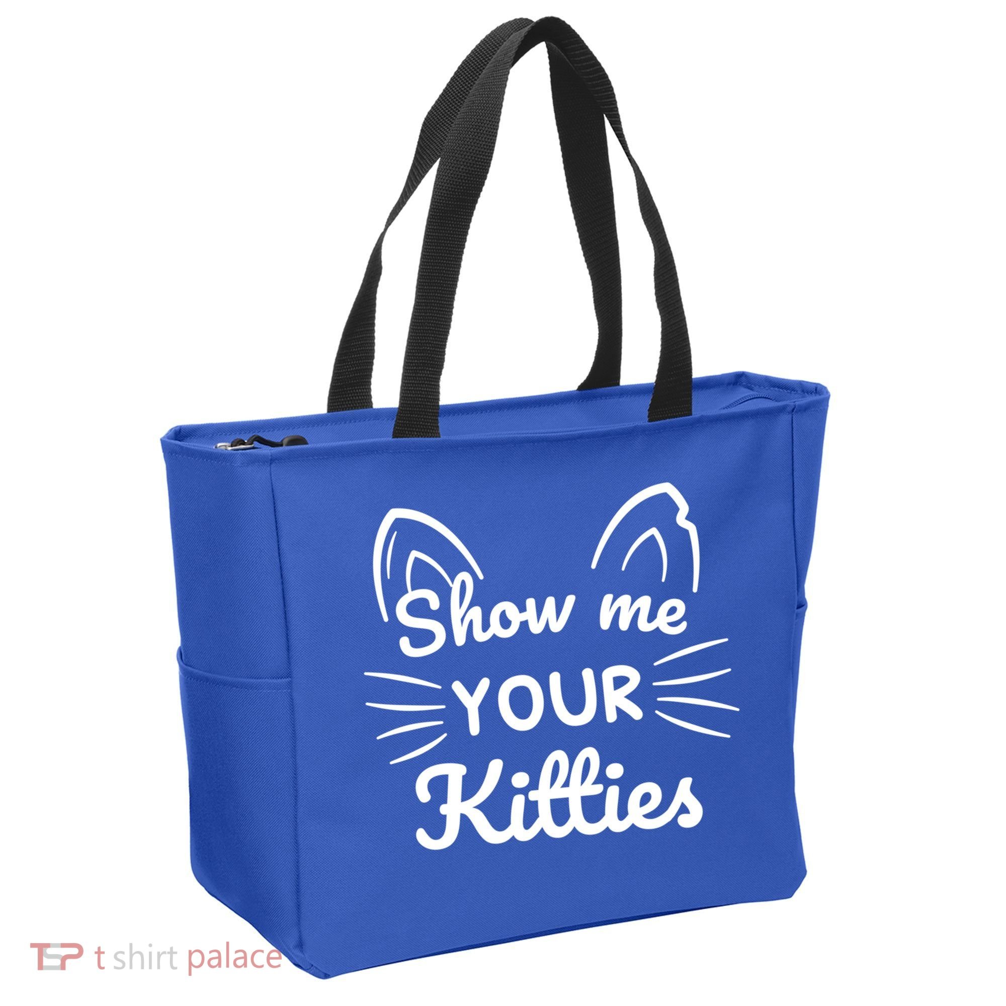 Show Me Your Kitties Dirty Cat Pun Gift Tote Bag