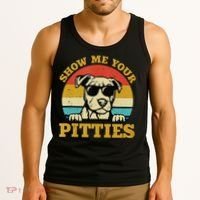 Show Me Your Pitties Funny Pitbull Dog Lovers Tank Top thumb 3