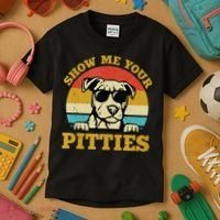 Show Me Your Pitties Funny Pitbull Dog Lovers Kids T-Shirt thumb 3