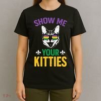 Show Me Your Kitties Funny Mardi Gras Carnival T-Shirt thumb 4