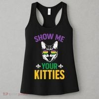 Show Me Your Kitties Funny Mardi Gras Carnival Women's Tank Top thumb 3