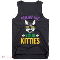 Show Me Your Kitties Funny Mardi Gras Carnival Tank Top thumb 0