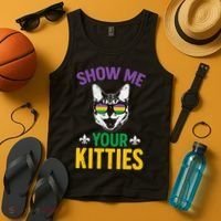 Show Me Your Kitties Funny Mardi Gras Carnival Tank Top thumb 4