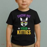 Show Me Your Kitties Funny Mardi Gras Carnival Toddler T-Shirt thumb 2