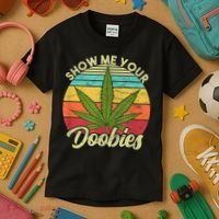 Show Me Your Doobies Marijuana Weed Cannabis Kids T-Shirt thumb 3