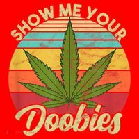 Show Me Your Doobies Marijuana Weed Cannabis Santa Hat thumb 1